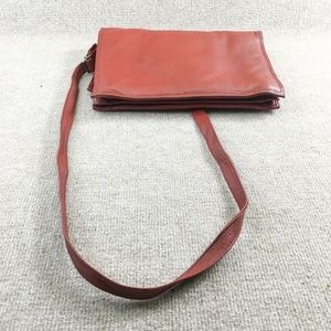Diesel Shoulder Bag Womens Red Genuine Soft Leather Purse Crossbody 8X4X11.8